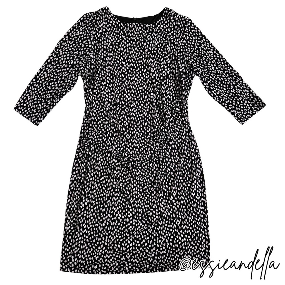 Simply Vera Vera Wang Black and White Sheath Dress 3/4 Cuffed Sleeves